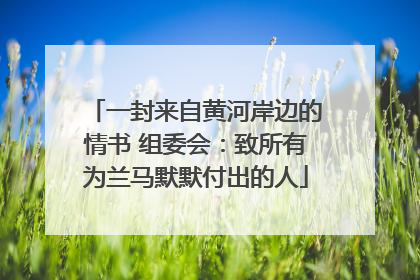 一封来自黄河岸边的情书 组委会：致所有为兰马默默付出的人